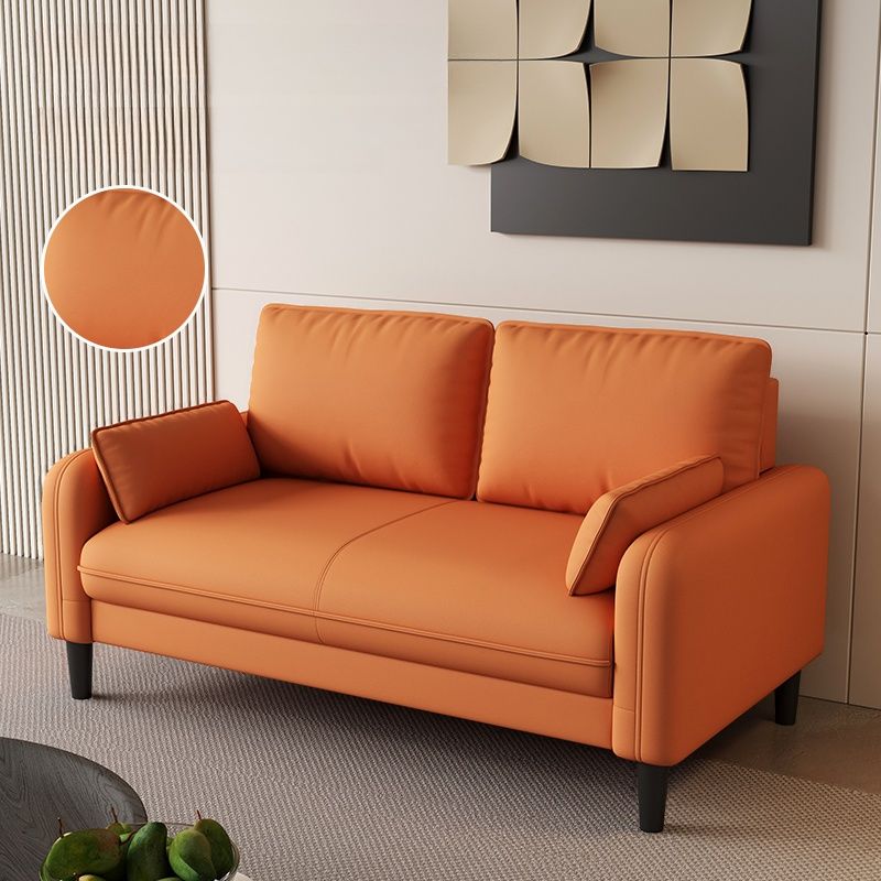 Drawing Room Standard Sofa in Pu Leather with Gray/Mocha/Off-White Upholstery and Armrest
