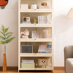 Ivory Rectangular Organizing Shelf with 6-Shelf, Vertical/Lateral Filing, Polymer Door, Closed Back