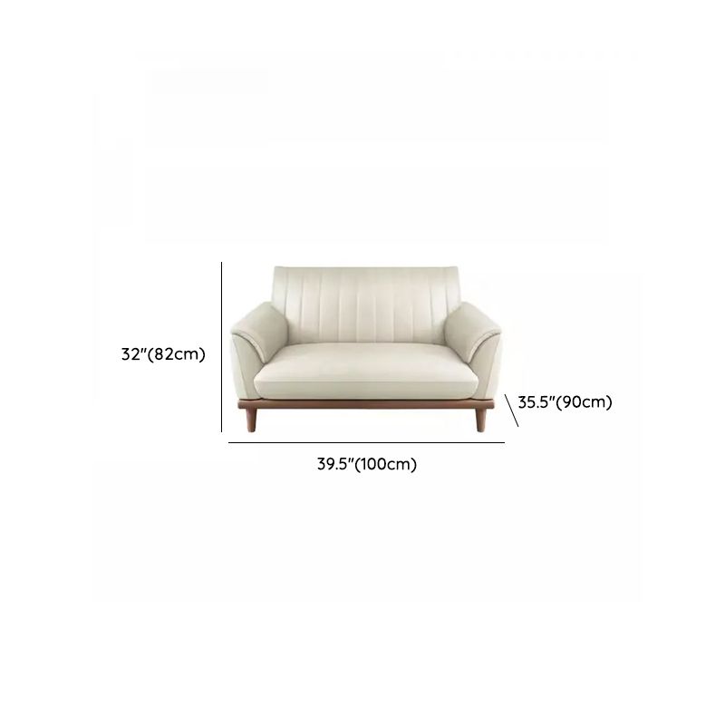 Tear Resistant Standard Sofa/Loveseat/Single Sofa in Leather with White Upholstery