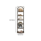 Art Deco Glam Steel Oval Shoe Rack with 8/7/6 Shelves for 11-20/1-10 Pairs in Drawing Room