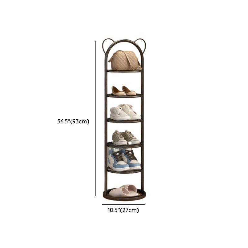 Art Deco Glam Steel Oval Shoe Rack with 8/7/6 Shelves for 11-20/1-10 Pairs in Drawing Room