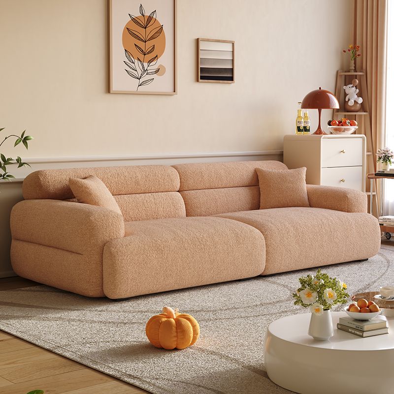 Modish Solid Color Stain Resistant Standard Sofa in Black/Light Gray/Coffee with 2 Pillows, Available in 4-seater/5 Person/3-seater
