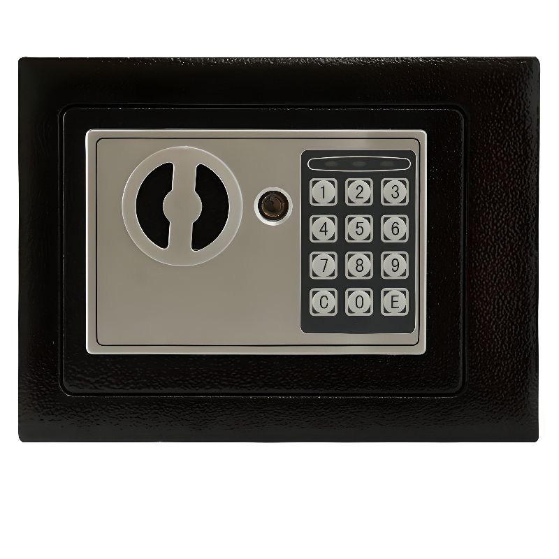Steel Security Safe with Battery Included, Lockable Design, and Keys