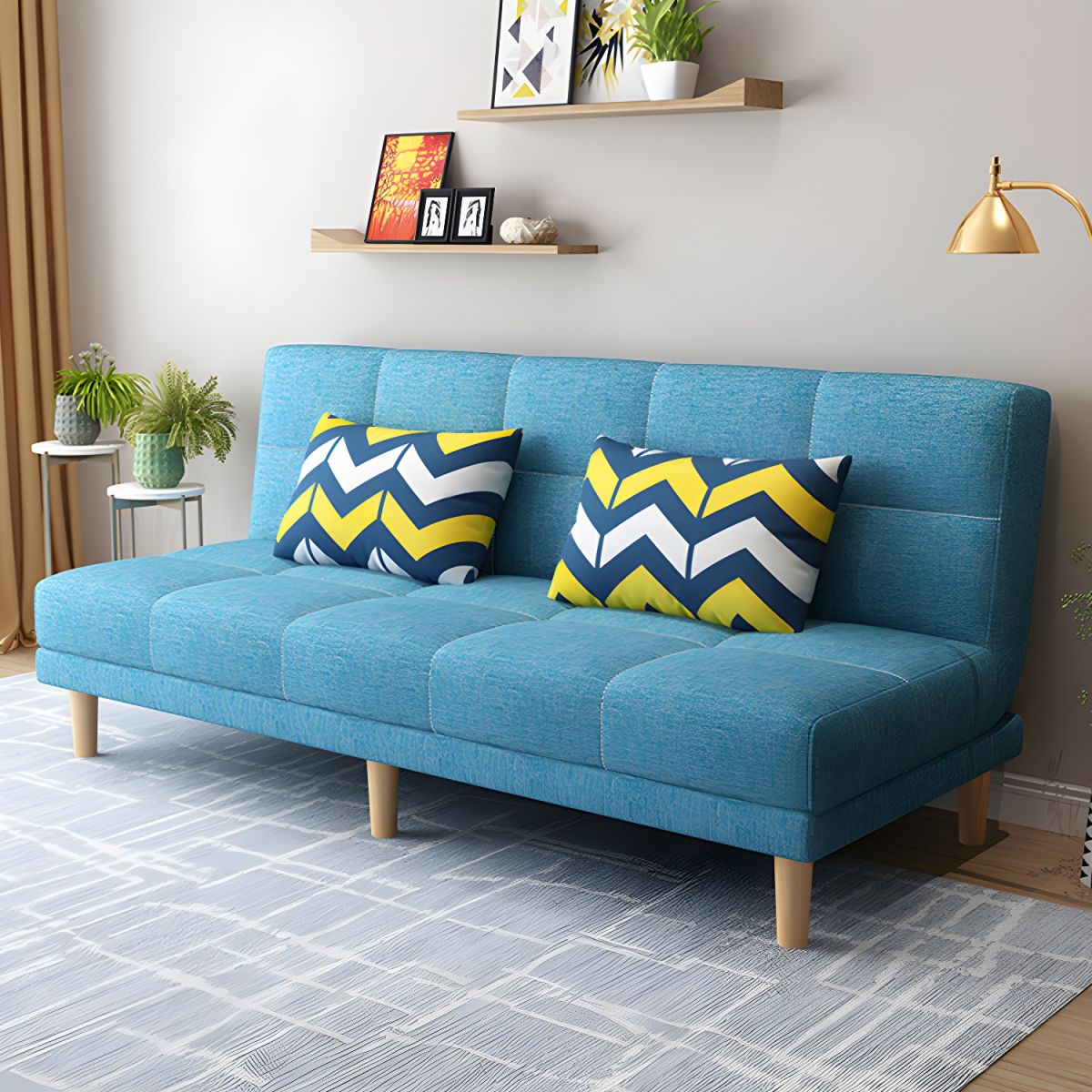 Contemporary Armless Standard Sofa Bed Dual Purpose Sofa for Living Room