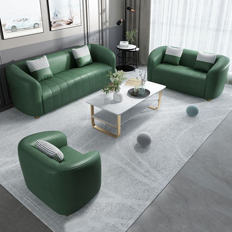 Contemporary Modern Solid Color Water Resistant Standard Sofa in Blush/Navy Blue/Amber Color for 3 with 2 Pillows