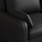 Pu Leather Loveseat in Cerulean/Olive Green/Amber Color with Armrest