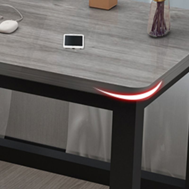 Casual Writing Desk with Easy Assembly and Scratch-proof H-Shape Base in Dove Grey Engineered Wood