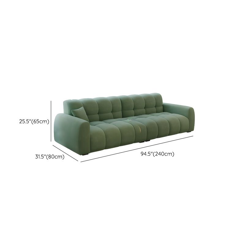 Drawing Room Standard Sofa in Sage Flannel with Armrest and 1 Pillow