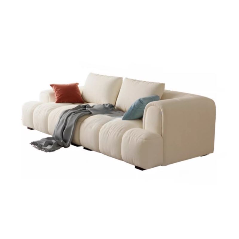 Beige Standard Sofa with Arm and 5 Pillows/4 Pillows