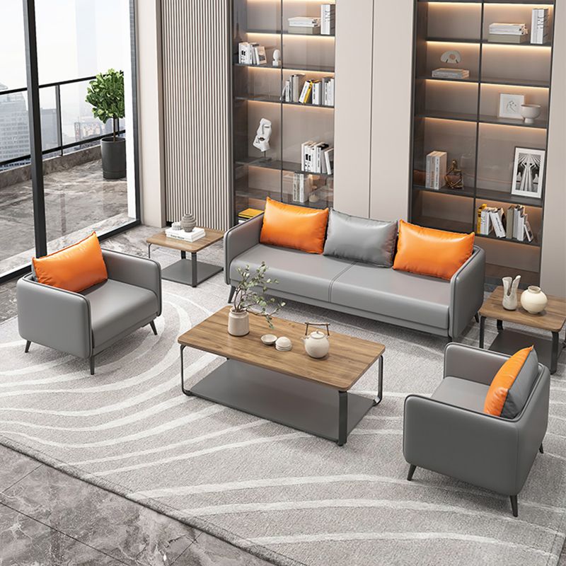 Modern Gray Standard Sofa with Pillow Back for Living Spaces