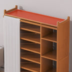 Art Deco Bambusa Rectangle Shoe Rack with 3/4/7 Shelves for 11-40+ Pairs in Drawing Room