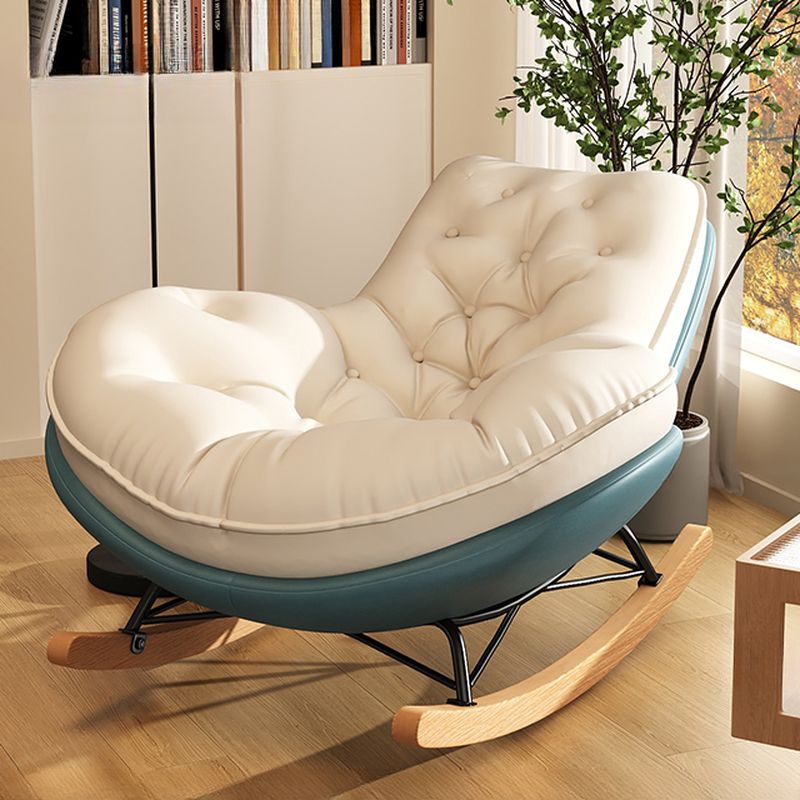 Art Deco Alloy Rocking Chair with Water Proof Upholstery and Flared Arm