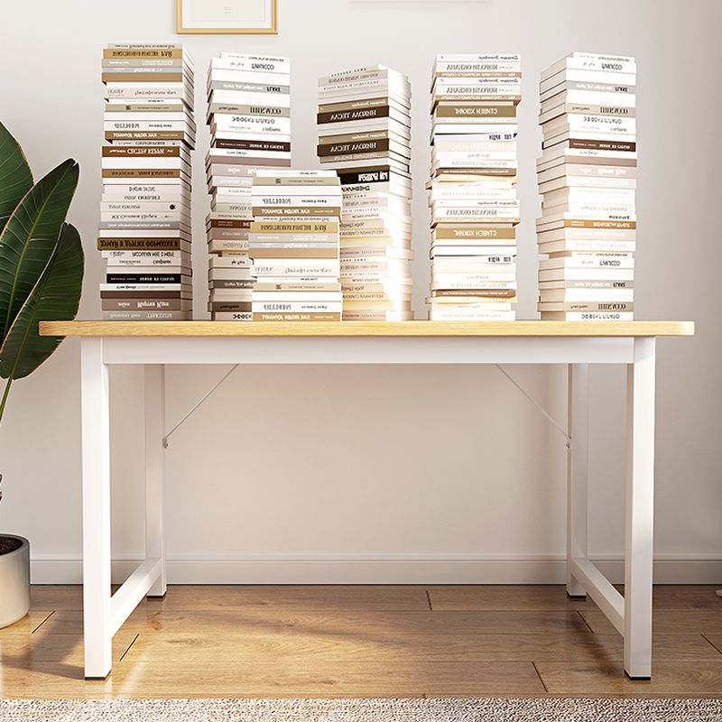 Modern Rectangular Laminate Writing Table in Gray/Unfinished Color