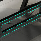 Minimalist Curved Desk with Rust Resistant Trestle Base, Independent Structure, Wire Management, and Engineered Wood Top