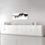 Modern Cabinet Wood Lateral Adjustable Storage Shelves and Locking Drawers File Cabinet