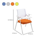 Casual Metal Framed Folding Training Chair/Side Chair for Tile Flooring with Uncovered Back and Support Rail