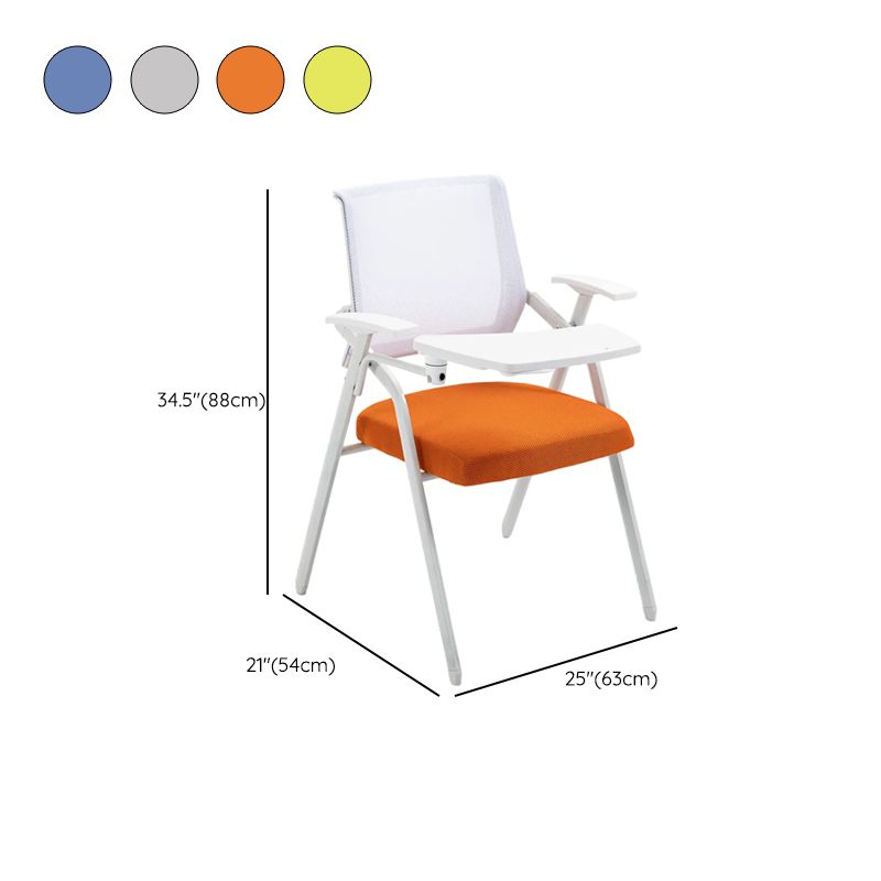 Casual Metal Framed Folding Training Chair/Side Chair for Tile Flooring with Uncovered Back and Support Rail