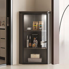 Nook Detached Accent Cabinet with Damp-proof and Scratch-immune Features, Glazed Door, Grip Bars, and Midnight Black/Chalk/Sepia Top