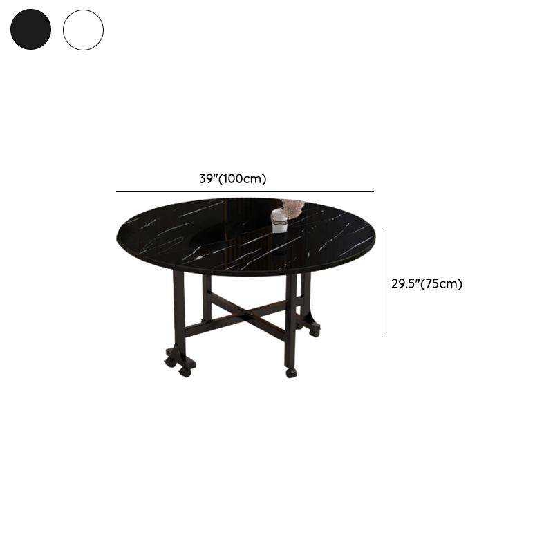 Heat Resistant Foldable Laminate Dining Table for 8/4-seater/Seats 10, Leaf Included