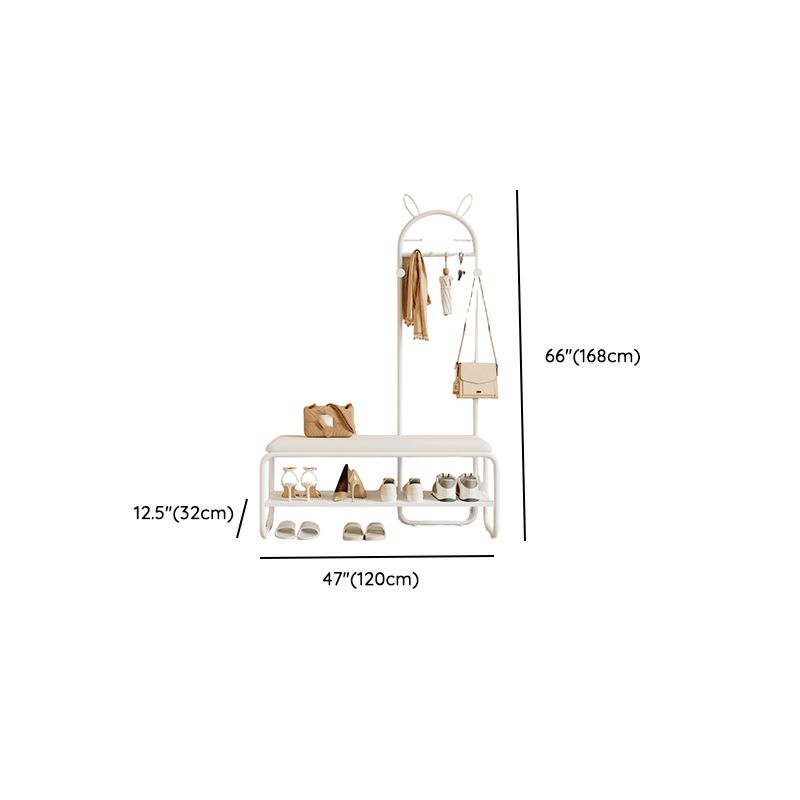 Casual/Art Deco Upholstered Solid Color Shoe Bench with Container Storage and Padded Seat