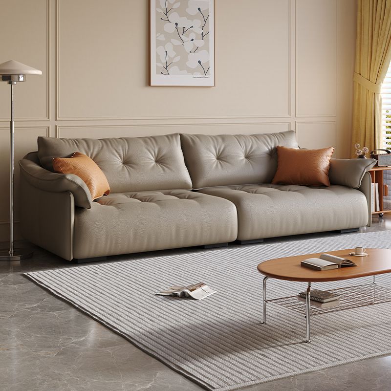Drawing Room Standard Sofa in Midnight Black/Amber Color/Off-White with Armrest