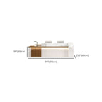 Rectangular Reception Desk with 1 Drawer, Hutch, Keyboard Tray, Cable Management in Blue/Maroon/Amber Color Manufactured Wood Top