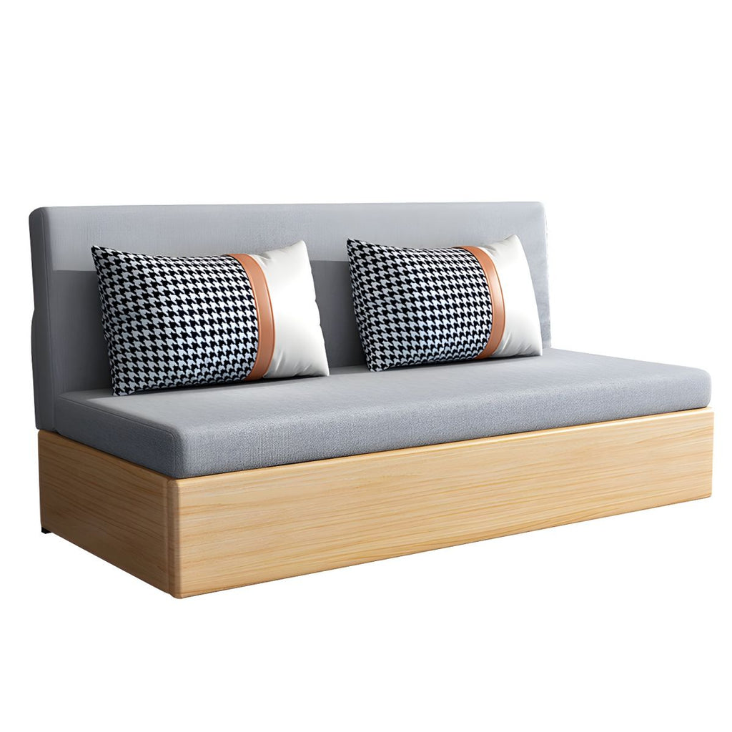Cotton Blend Contemporary Convertible Bed Sofa Couch with Pillows