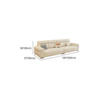Modish Solid Color Stain Resistant Standard Sofa/Loveseat in Beige, Seats 7/6-Seater/5 Person with 3 Pillows/1 Pillow