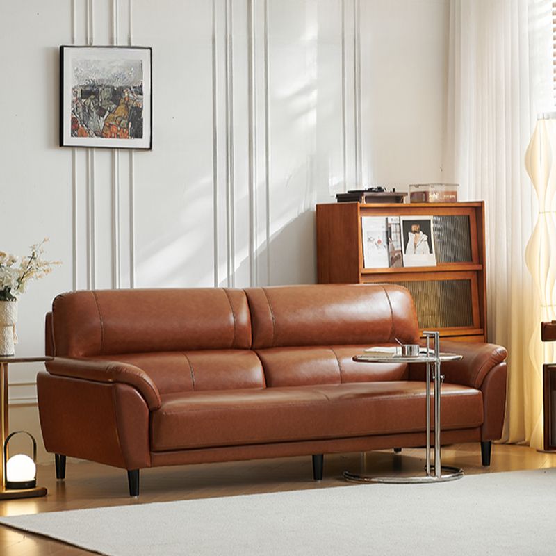 Trendy Solid Color Standard Sofa/Loveseat/Single Sofa in Auburn with Arm, Seats 3/2 People/4-seater