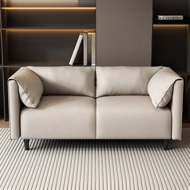 Drawing Room Loveseat with Light Gray/Olive Green/Amber Color Upholstery and Armrest