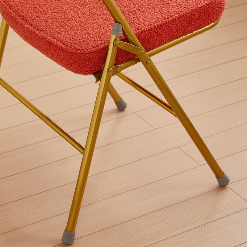 Contemporary Side Chair with Ventilated Back, Compact Foldable Design, Upholstered Metal Frame for Linoleum
