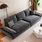 Contemporary Modern Solid Color Water Resistant Standard Sofa in Dark Gray with Seating Capacity of 4/3/2-seater and 2 Pillows