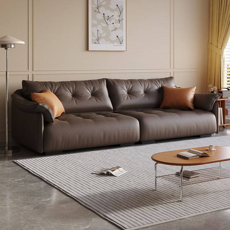 Drawing Room Standard Sofa in Midnight Black/Amber Color/Off-White with Armrest