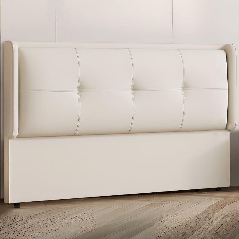 Trendy Panel Headboard with No Distressing, Piled Tufted Rectangle Design for Full/Queen Bed, Sponge Upholstery Fill, Standard Height