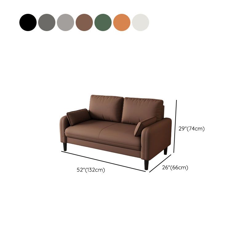 Drawing Room Standard Sofa in Pu Leather with Gray/Mocha/Off-White Armrest