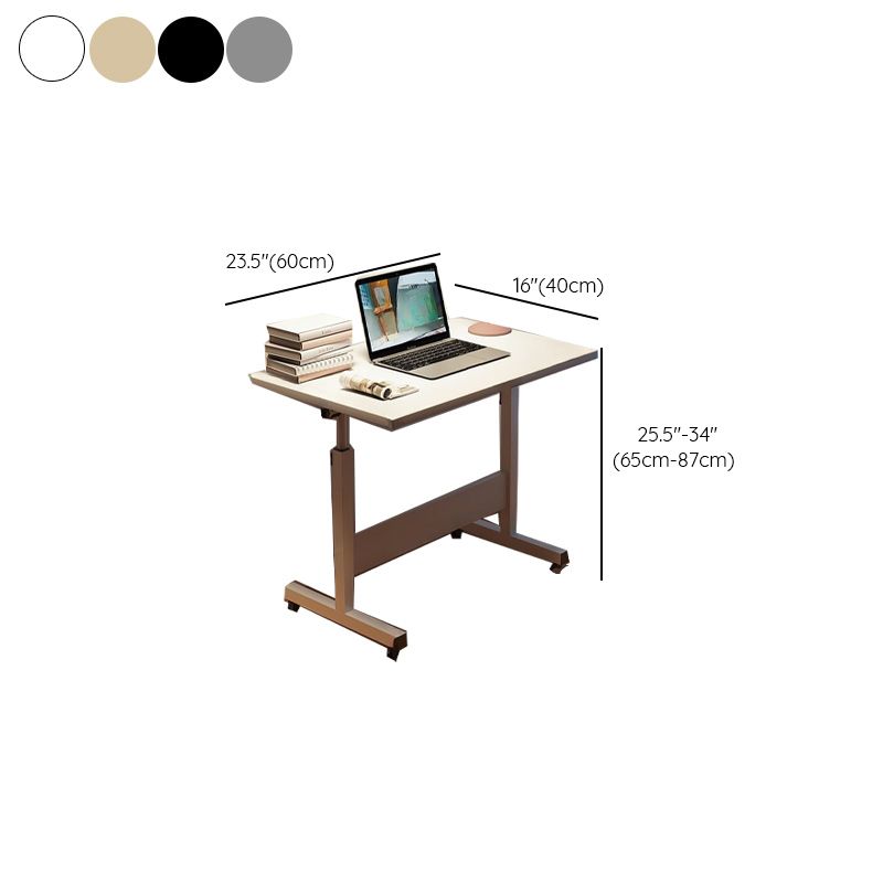 Casual Engineered Wood 1 Tier Adjustable Height Laptop Cart with Casters, Stand Vertical Installation