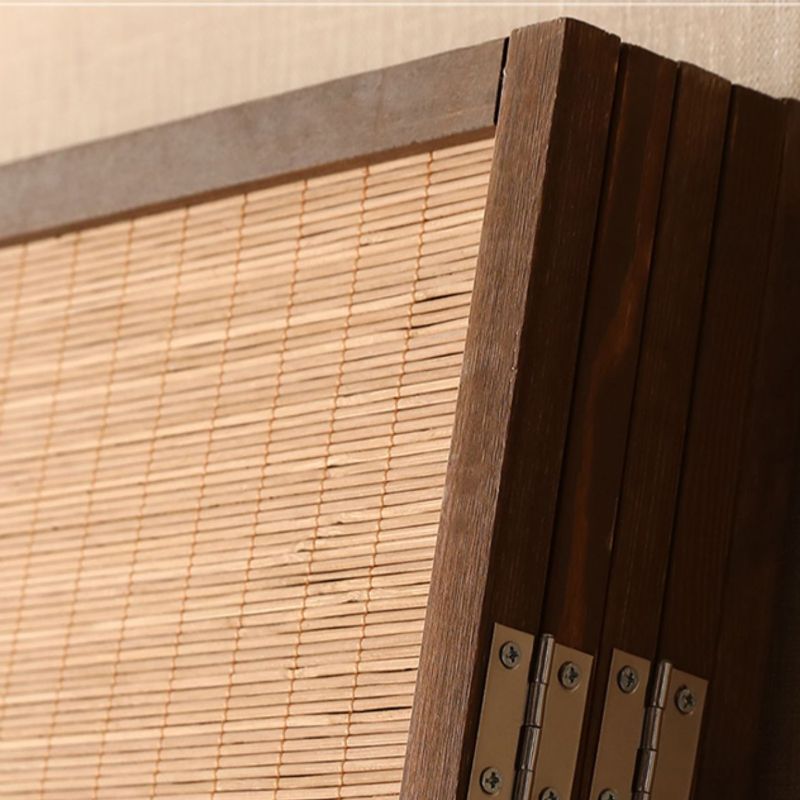 Minimalist Screen Divider in Tan with Translucent Fold-up Design, Available in 3/5/6 Panels, Bambusa Material, Independent