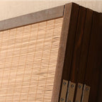 Minimalist Screen Divider in Tan with Translucent Fold-up Design, Available in 3/5/6 Panels, Bambusa Material, Independent
