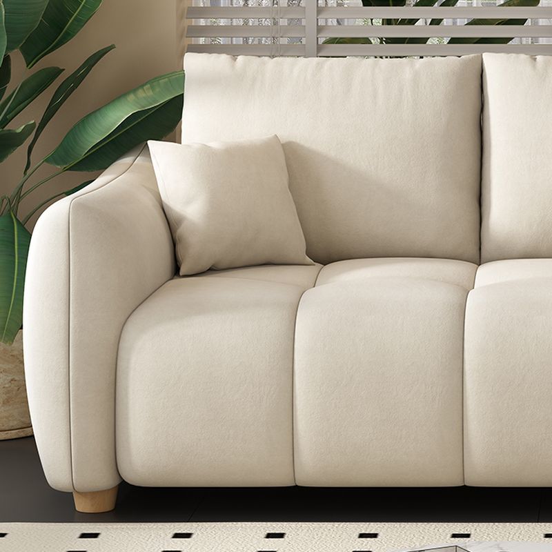 Modish Solid Color Stain Resistant Standard Sofa with Arm, 3-seater, and 2 Pillows