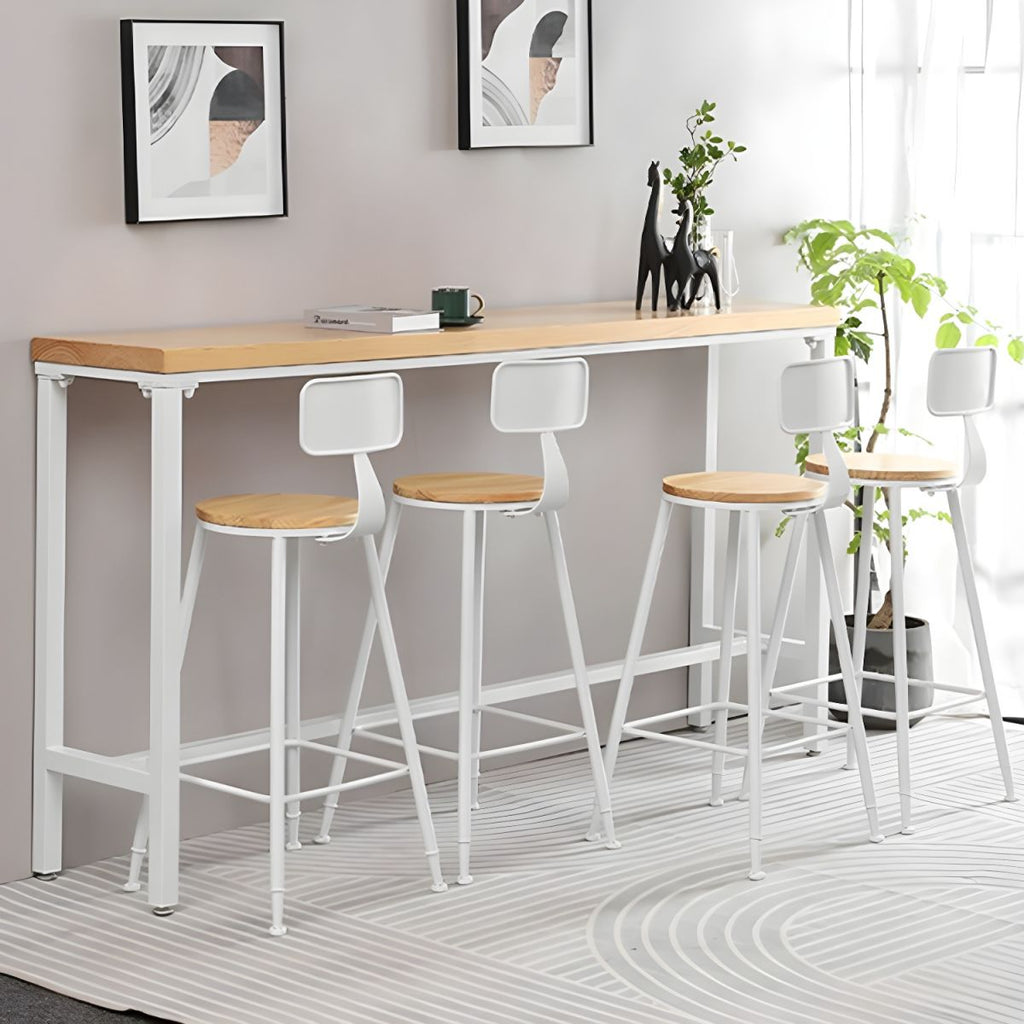 Modern Style Rectangle Wood Bar Table 1/5/9 Pieces Bar Table Set for Kitchen