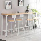 Modern Style Rectangle Wood Bar Table 1/5/9 Pieces Bar Table Set for Kitchen