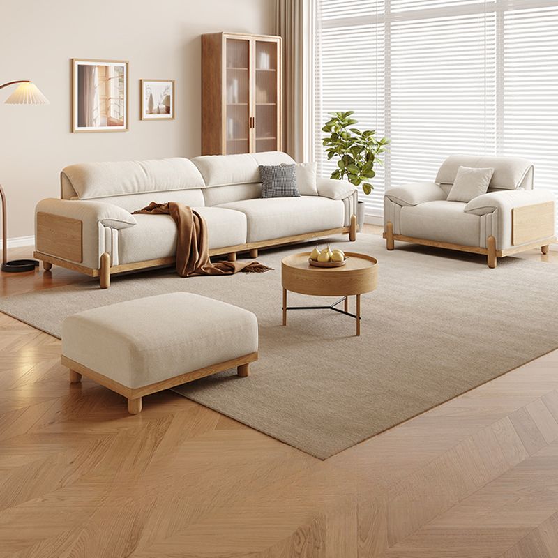 Contemporary Modern Off-White Water Resistant Solid Color Standard Sofa for 2 People or Seats 1 with 2 or 1 Pillow