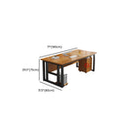 Modern Rectangular Light Brown Writing Table with Built-In Cable Organization and CPU Stand