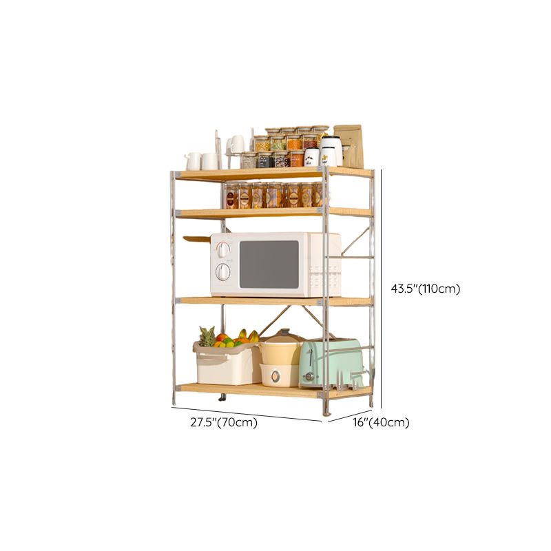 Unfinished Contemporary Standard Baker's Rack with Butcher Rack, Steel Frame, and Laminate Shelves