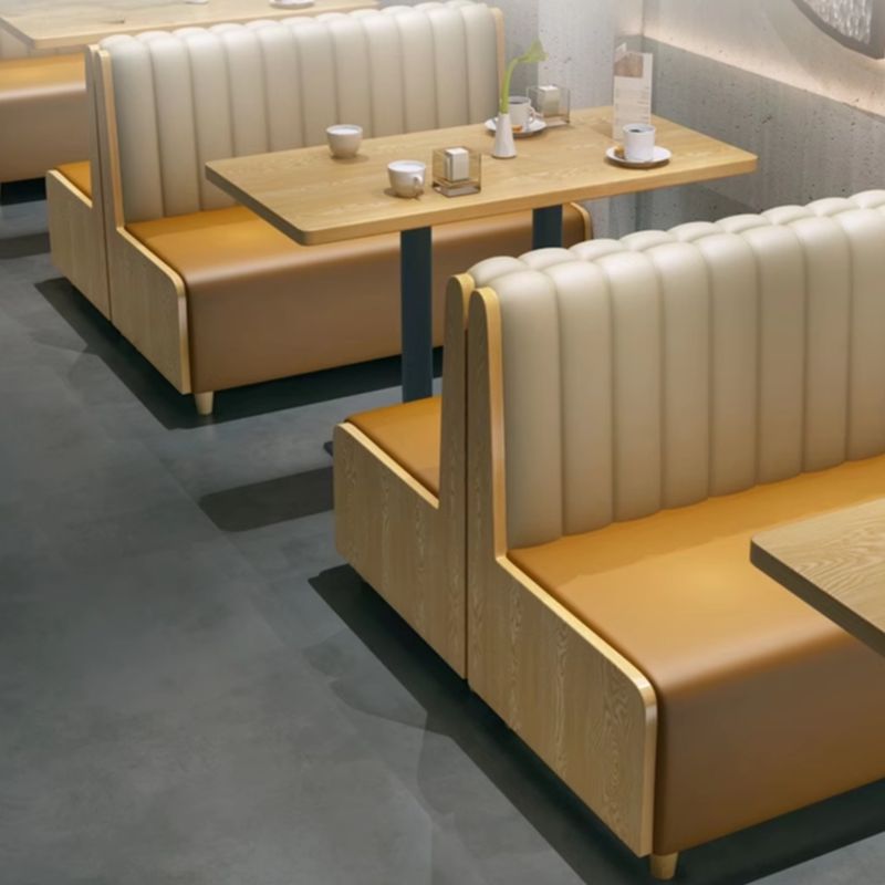 Modern Simple Style Single Sided Booth in Dark Gray/Burnt Orange/Light Green with PU Seat