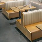 Modern Simple Style Single Sided Booth in Dark Gray/Burnt Orange/Light Green with PU Seat