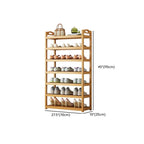 Art Deco Bambusa Rectangle Shoe Rack with Nature Finish, Featuring 4/3/5 Shelves for 21-30/11-20/1-10 Pairs in Drawing Room