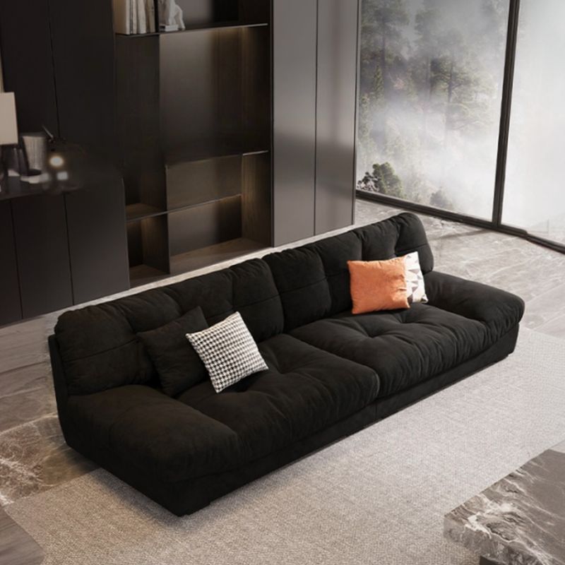 Modish Solid Color Water Resistant/Scratch-durable Standard Sofa/Loveseat in Black for 4-seater/5 Person/for 6 with 4 Pillows