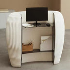 Contemporary Oblong Reception Desk in Ink/Dark Gray Polymerized Material Top