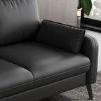 Pu Leather Loveseat in Cerulean/Olive Green/Amber Color with Armrest
